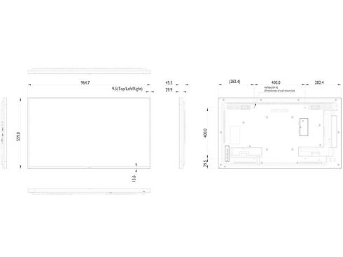 Дисплей D-Line 43BDL4050D/00, 43", На базе ОС Android, 450 кд/м²