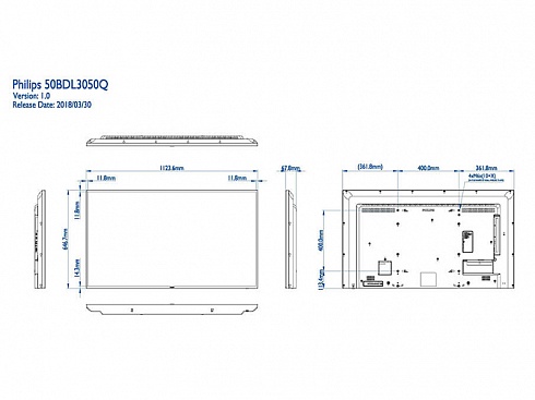 Дисплей Q-Line 50BDL3050Q/00, 50", 4K UHD (3840 x 2160), Ultra HD