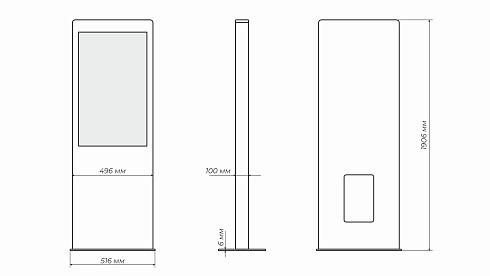 Интерактивный сенсорный киоск Black Glass Max Mini 32"(фасадное стекло)